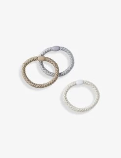 Woven-elastic Set-of-three Hair Bobbles