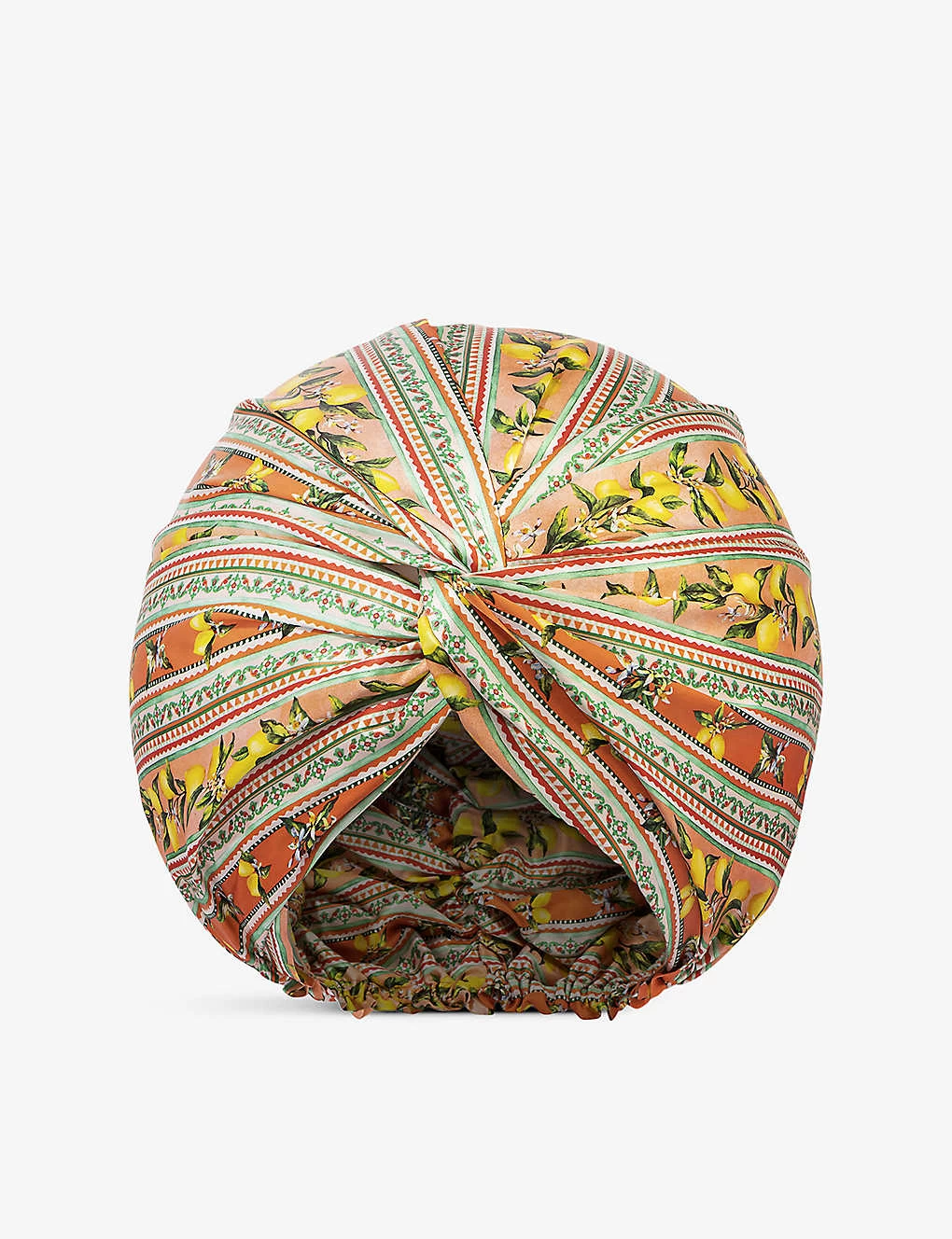Slip Pattern-embellished Double-lined Silk Turban - Image 3