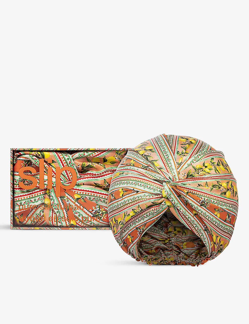 Slip Pattern-embellished Double-lined Silk Turban